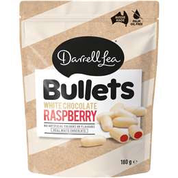 Darrell Lea White Chocolate Raspberry Bullets 180g