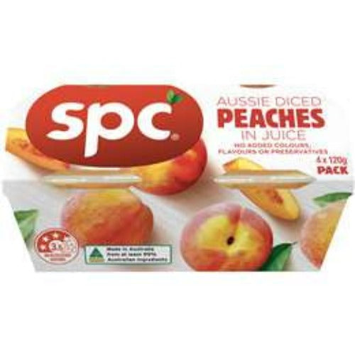 SPC Diced Peaches in Juice 4 x 120g Pack