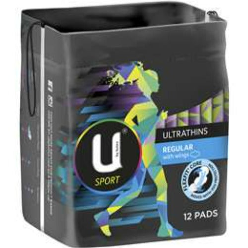 U By Kotex Sport Ultrathins Regular With Wings 12 Pack