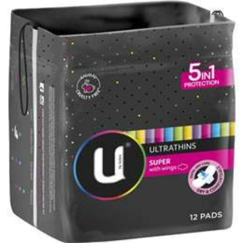 U By Kotex Ultrathins Super With Wings 12