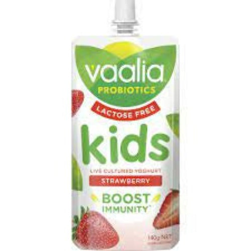 Vaalia Probiotics Lactose Free Yoghurt Pouch Strawberry 140g