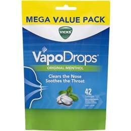 Vicks Vapodrops Throat Lozenges Original 42 Pack